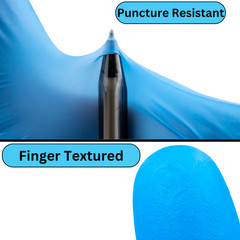 1000 Blue Nitrile Powder-Free Disposable Gloves Medium 3 MIL Finger-Textured
