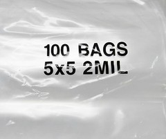 500 5×5 Zip Seal Squeeze Lock Bags 2mil Clear Poly Reclosable 5″ Square Baggies