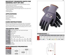 12 PAIR Maxi Flex Ultimate 34-8744 Nitrile Micro Foam Coated Work Glove