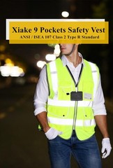9 Pockets Class 2 High Visibility Reflective Safety Vest for Men Women,Meets …