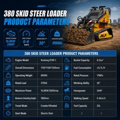 24HP Mini Skid Steer Loader 4in1 Bucket 3-Stage Pump Hydraulic System W/Forklift