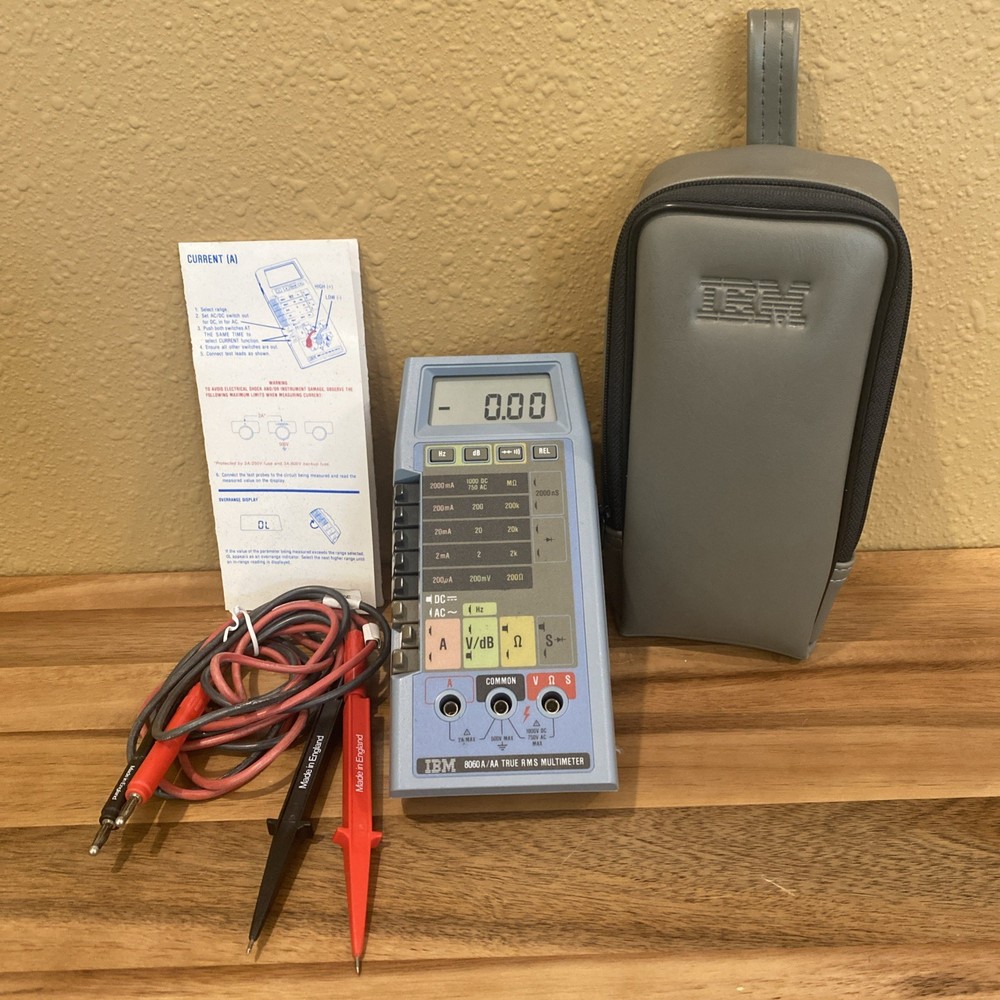 Vintage IBM 8060A/AA True RMS Multimeter Fluke 8060A w Case & Leads Very Clean!