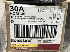 Square D HOM130 (10 PACK) 30A 2P 120/240V Circuit Breakers LOT OF 10 NEW IN BOX