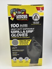 Grease Monkey Heavy Duty Disposable Nitrile Gloves, 100ct, 6Mil, Size Large Blue