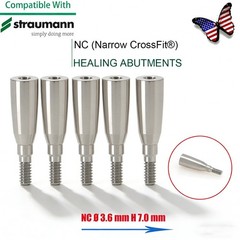 US 5Pc Fit Straumann Titanium NC Healing Abutment & Closure Cover Cap ITI BL/BLT