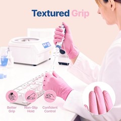 Schneider Nitrile Exam Gloves, Pink Disposable 4 Mil, Latex & Small
