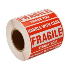 2500 Fragile Stickers 2×3 Handle with Care Thank You 500 / Roll Warning Labels