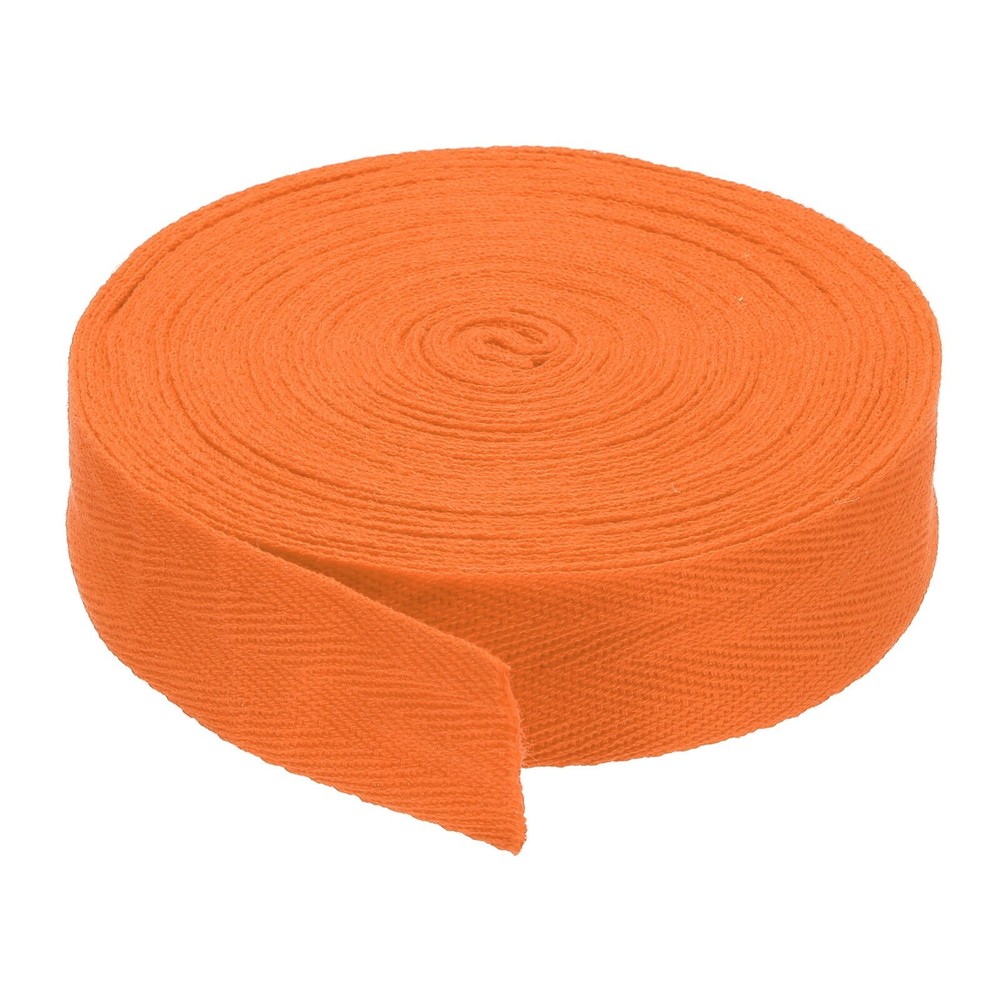 1″ Cotton Twill Tape 10 Yards Cotton Bias Herringbone Webbing Orange #jg