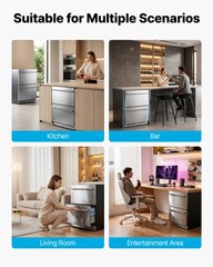 VEVOR 24 in Drawer Refrigerator with Freezer Undercounter Fridge Freezer Combo