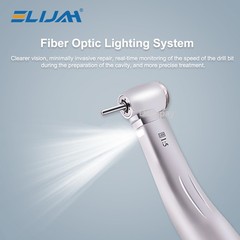 NSK Ti-MAX X95L Style Dental 1:5 LED Fiber Optic Contra Angle Handpiece Red Ring