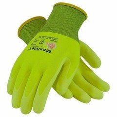 PIP 34-874FY MaxiFlex Ultimate HI VIS Micro Foam Nitrile Grip WORK GLOVES 3 PR