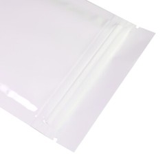 100/200/500 Glossy White Mylar Foil Smell Proof Resealable Zip Seal Lock Bags