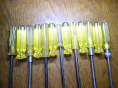 6 Amber/Yellow Blank Screwdriver File Pick Awl Handles 3″ DIY Tool Grips MI USA