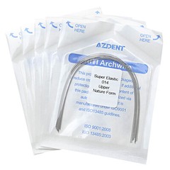 AZ Dental Orthodontic Arch Wire Super Elastic Niti Round Natural form 10pc/pk