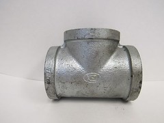 New 6″ Galvanized Steel Straight Tee 6″ X 6″ X 6″ FNPT Thread