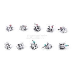 10 Packs AZDENT Dental Orthodontic Brackets Braces Metal Mini Roth.022 Hooks 345