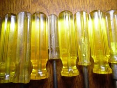 6 Amber/Yellow Blank Screwdriver File Pick Awl Handles 3″ DIY Tool Grips MI USA