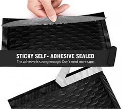 50 #000 4×8 Black Poly Bubble Padded Envelopes Self-Sealing Mailers