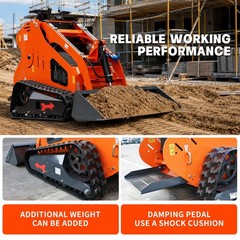 24HP Mini Skid Steer Tracked Loader 3-Pumps 2-Cylinder Gas Engine FREE SHIPPING
