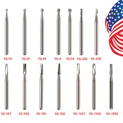 Carbide Burs FG Friction Grip CROSS CUT FISSURE ROUND END Pkg/10