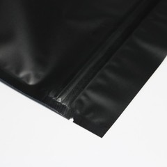 Variety of Sizes for 100pcs Matte Black Metallic Foil Stand-Up Resealable Bags