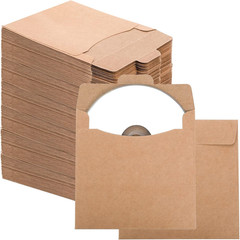 150 Pack CD Sleeves Kraft Paper DVD Envelopes, 5″ x 5″ Blank CD Paper Cardboard,