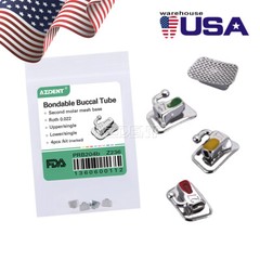 AZDENT Dental Ortho Buccal Tube 1st/2nd Molar Bondable Non-Conv Roth/MBT.022 FDA