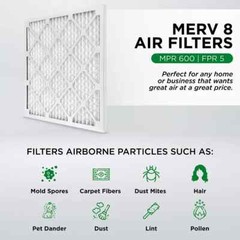 18x20x1 MERV 8 Pleated AC Furnace Air Filters. 6 Pack. Made in USA.