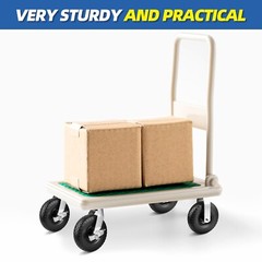 4Pcs 10″ Flat-Free Wheel 2 Rigid + 2 Swivel Cart Caster Black Durable
