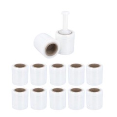 Cast Hand Stretch Wrap 12 Rolls 5″ x 650′ 100 Gauge Clear Bundling Shrink Film