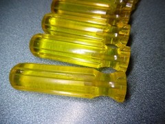 6 Amber/Yellow Blank Screwdriver File Pick Awl Handles 3″ DIY Tool Grips MI USA