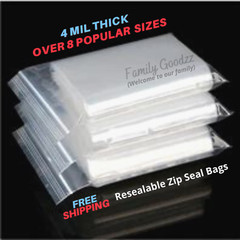 4 Mil Clear Resealable Top Lock Seal Bags Reclosable Zip Seal Plastic Parts Bag