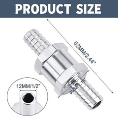 10 Pcs 12mm 1/2″ Fuel Non-Return One Way Check Valve Petrol Diesel Oil Aluminum