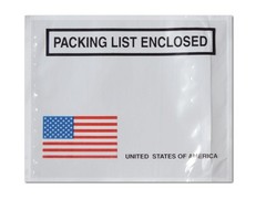 Packing List Pouches Shipping Label Panel/Full Face Enclosed Envelopes Adhesive