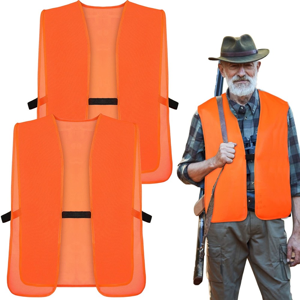 2 Pcs Medium Unisex Adult Orange Hunting Vest for Men Women Blaze Orange High…