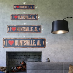 I LOVE HUNTSVILLE ALABAMA Vintage Street Sign al city state us wall road rustic