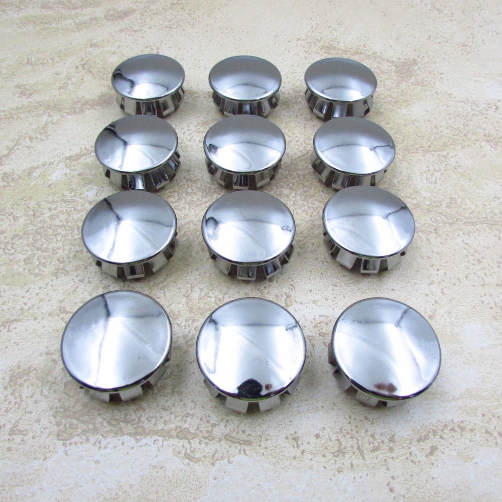 QTY 12 Steel Nickel Finish Plug Buttons 1-1/8″ Hole Size, 1-1/4″ Head Diameter