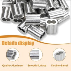 1/8″ (3Mm) Aluminum Crimping Loop Sleeve for Wire Rope, Cable Ferrule (100Pcs)