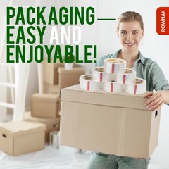 ROWNAK Clear Packaging Tape 12rolls–3.2mil Thick, 2.0 inches Wide,60 Yards Roll