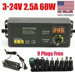 Adjustable power supplies Voltage 3 to 24V AC/DC Switch Power LED Display