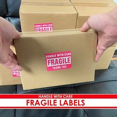 Fragile Stickers 1 Roll 500 2×3 Fragile Label Sticker Handle With Care Mailing