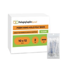 1000 Pack – 2 Mil Reclosable Bag with Hang Hole – 10″ x 12″ (1 Box)