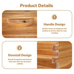 ⏯10-Frame Medium Super Bee Box Wax Coated Bee Hives Beehives Frame Wax Foundatio