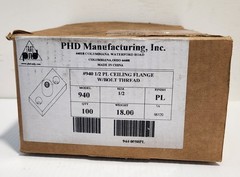 1/2″ PL CEILING FLANGE W/BOLT THREAD SKU: 940 ( ONLY SALE BOX OF 100 PCS )