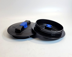 2pc. 8″ Lid with blue snap-in vent, fits Norwesco tanks after 2008