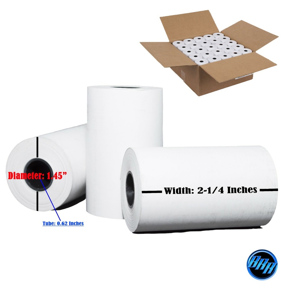 2 1/4″ x 70′ Thermal Receipt Paper 50 rolls Clover Flex, Mini and Mobile