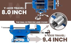 6″ 2-Way X-Y Bench Vise, Cross Slide Drill Press Vise for Milling & Woodworking
