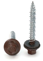 #10 Hex Washer Head Roofing Screws Mechanical Galvanized | Brown Finish