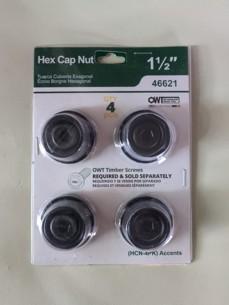 Ozco 1-1/2 in. Aluminum Hex Cap Nut (4-Pack) 46621