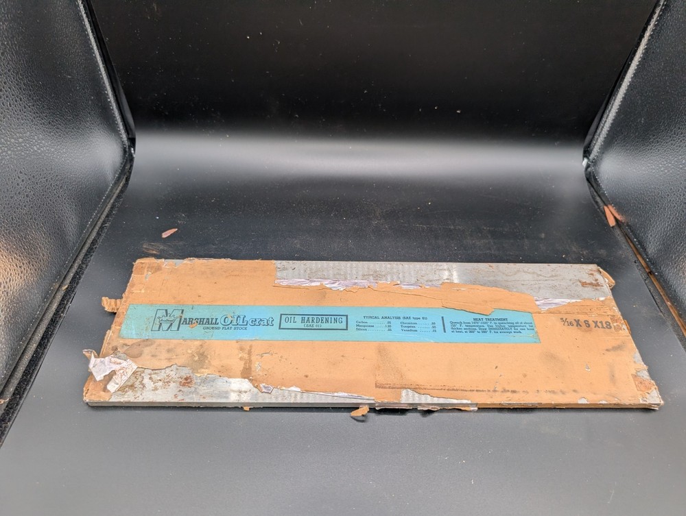 NOS Marshall Oil Hardening Precision Ground Flat Stock 5/16″ X 6″ X 18″ Type O1